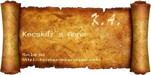 Kecskés Anna névjegykártya